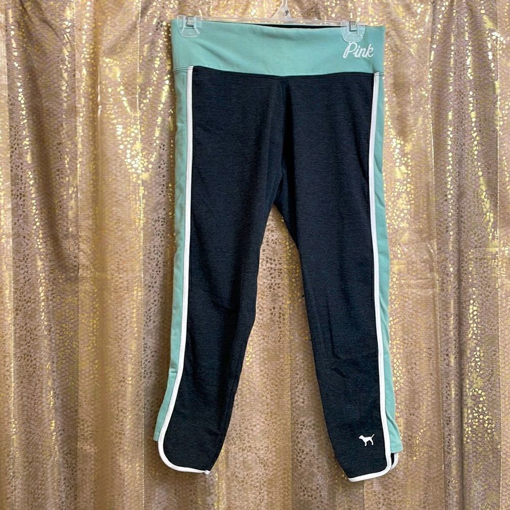 PINK Victoria’s Secret light green/gray yoga leggings, size S